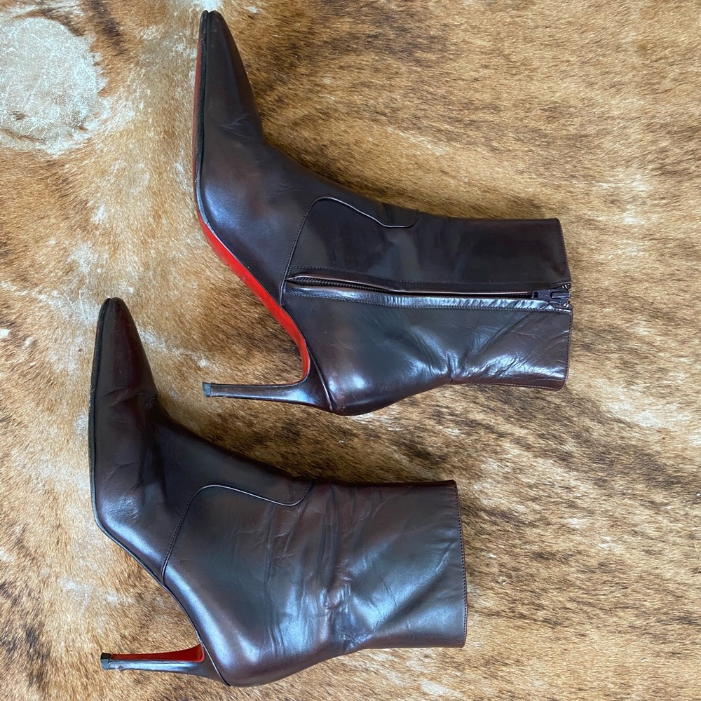 christian louboutin Mid Calf Brown Boots 36.5